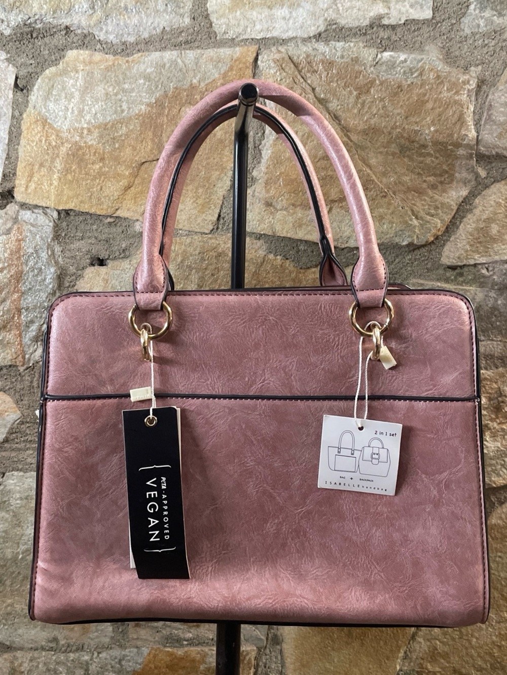 Isabelle Vegan 2-Piece Blush Pink Bag Set🌸✨